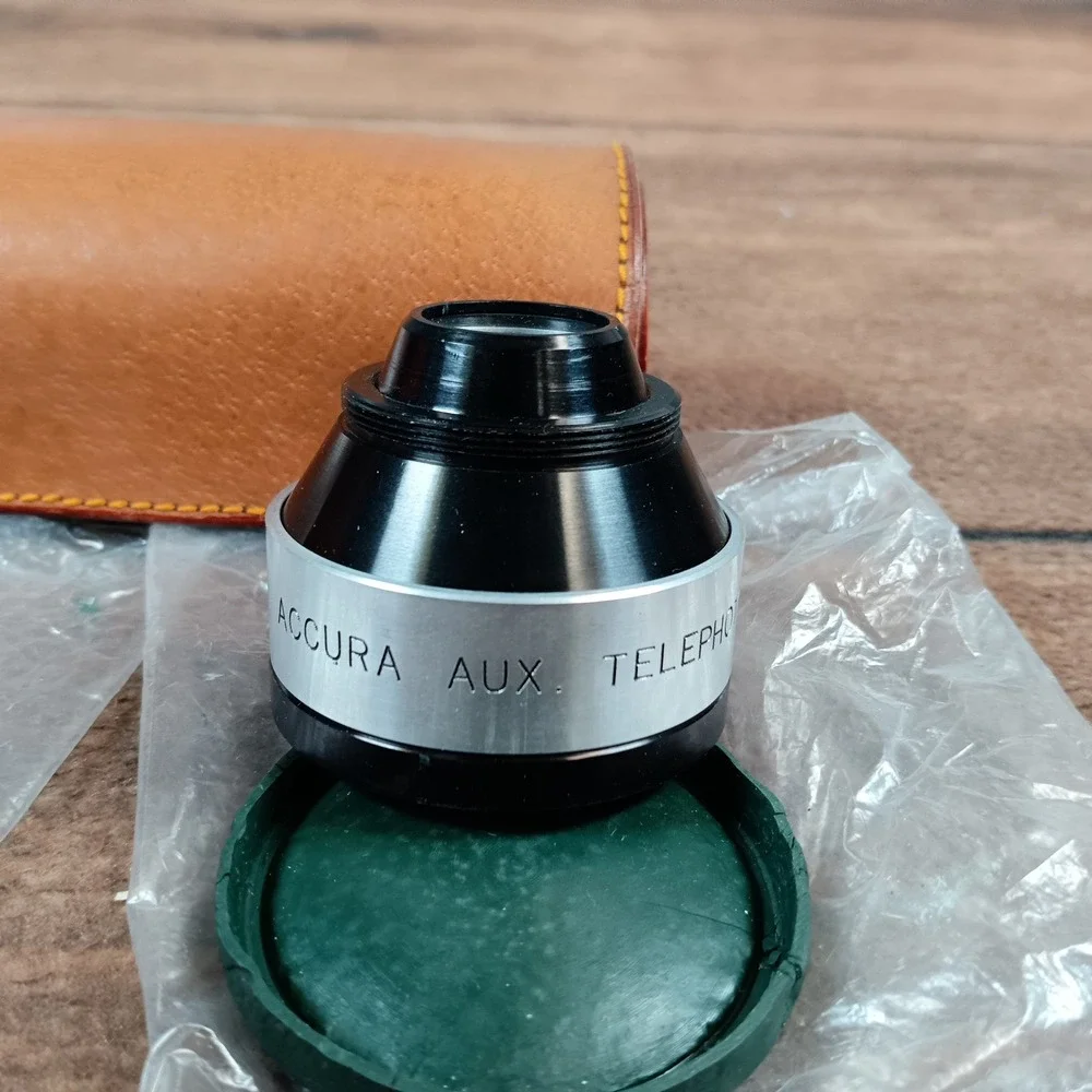 Accura Aux Lens Set Wide Angle Telephoto V-W Silver Black Excellent With Case